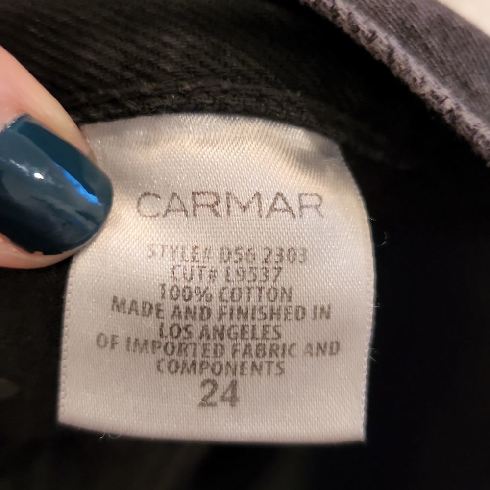 Black high waisted Carmar distressed mom Jeans size 24 - Picture 3 of 11